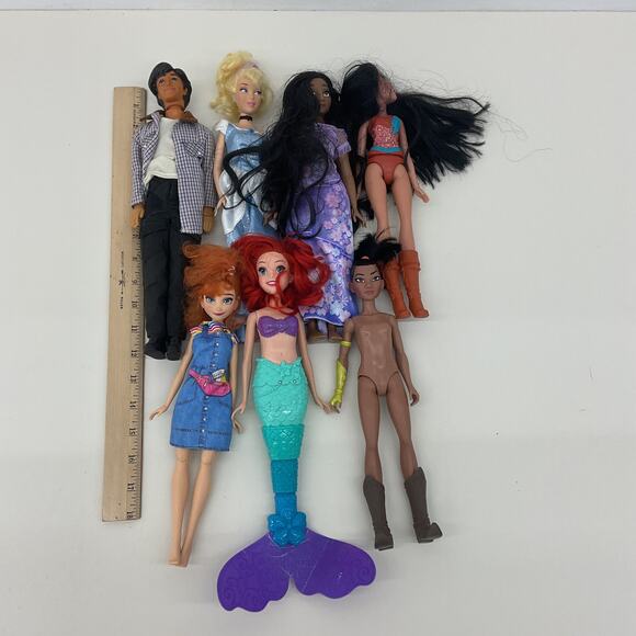 Preowned Multicolor Barbie Ken Mattel Mermaid Fashion Doll Set Lot - Picture 2 of 5